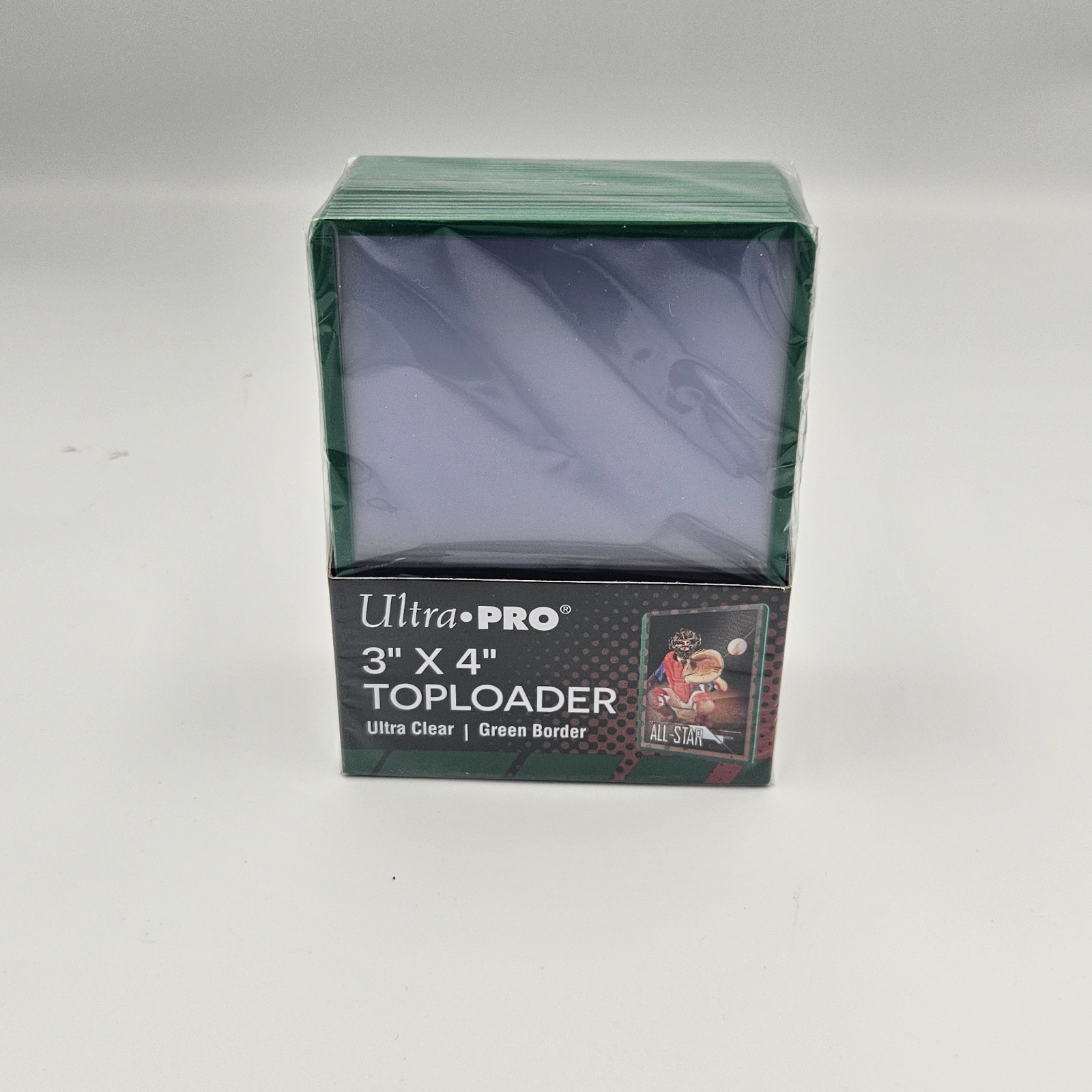 NEW SEALED – 100 Ultra Pro GREEN Regular 3 x 4 Toploaders + 100 Penny Sleeves