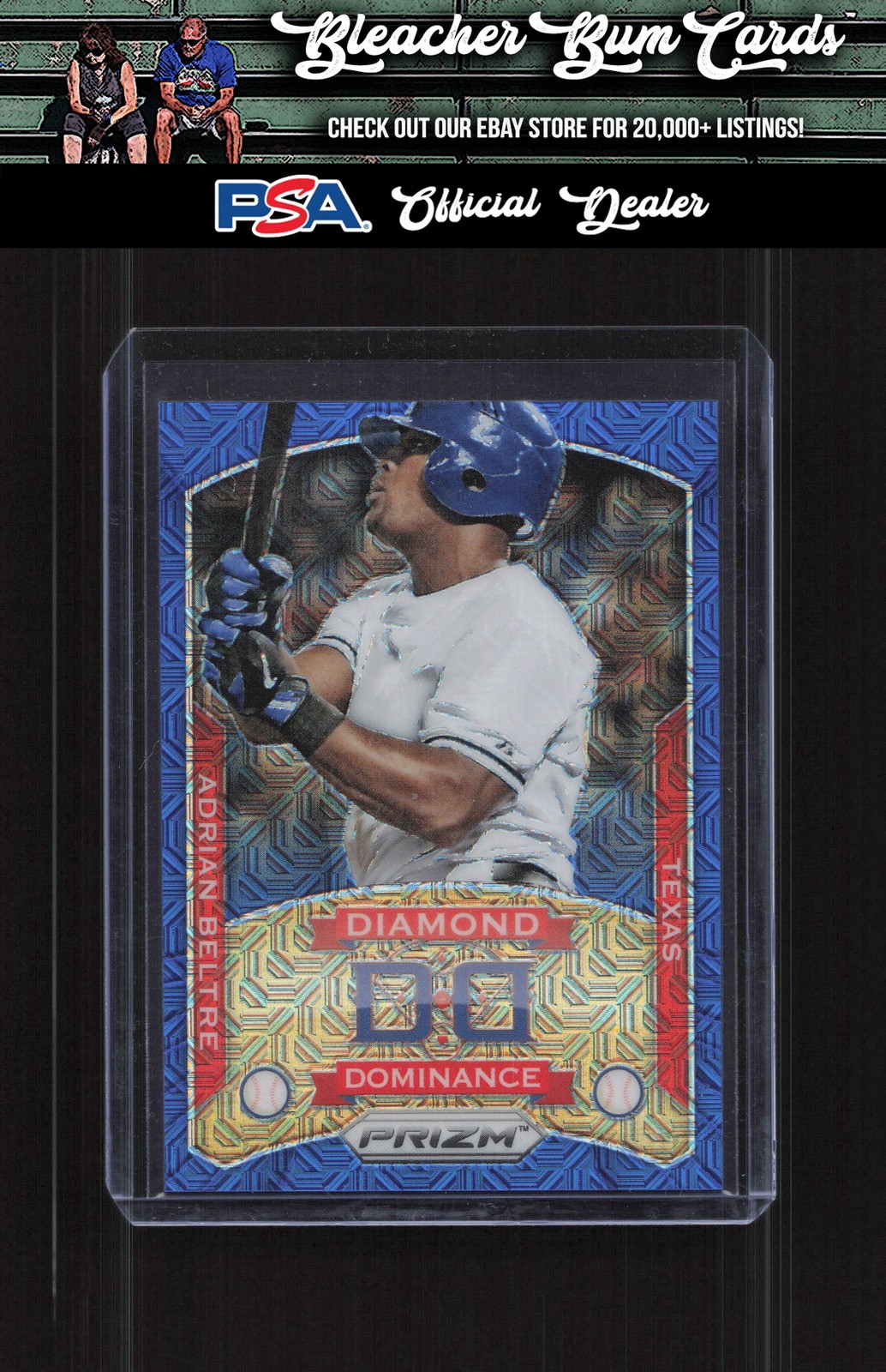 2014 Panini Prizm 23 Adrian Beltre Diamond Dominance Prizms Blue Mojo #/75