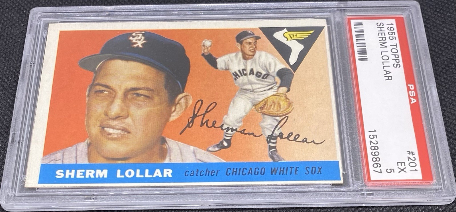 1955 Topps Baseball #201 Sherm Lollar Chicago White Sox PSA 5 EX