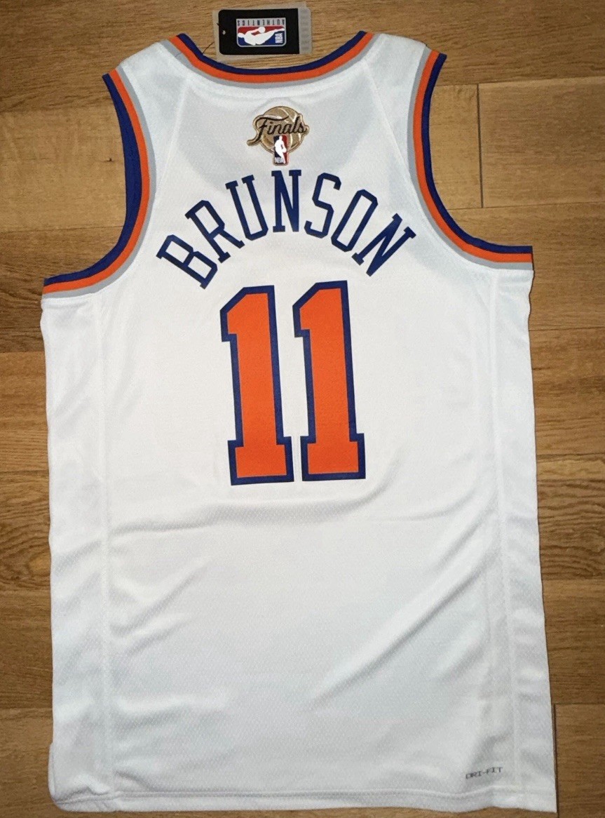 New York Knicks #11 Jalen Brunson 2026 Finals White Nike Swingman Jersey IN HAND