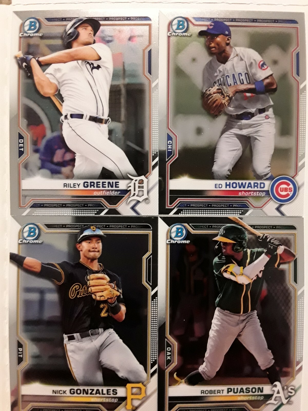 2021 Bowman Chrome Prospects baseball singles BCP-1 to BCP-150