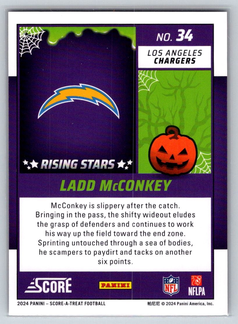 2024 Score-A-Treat #34 Ladd McConkey Rising Stars Orange Pumpkin