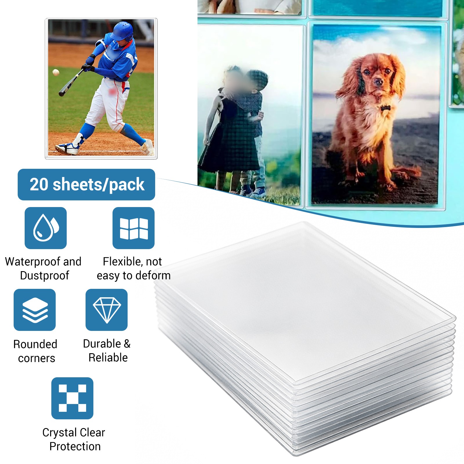 Rigid 6×9 Inch Hard Plastic Protector Sleeves for Trading Cards Photo Postcard