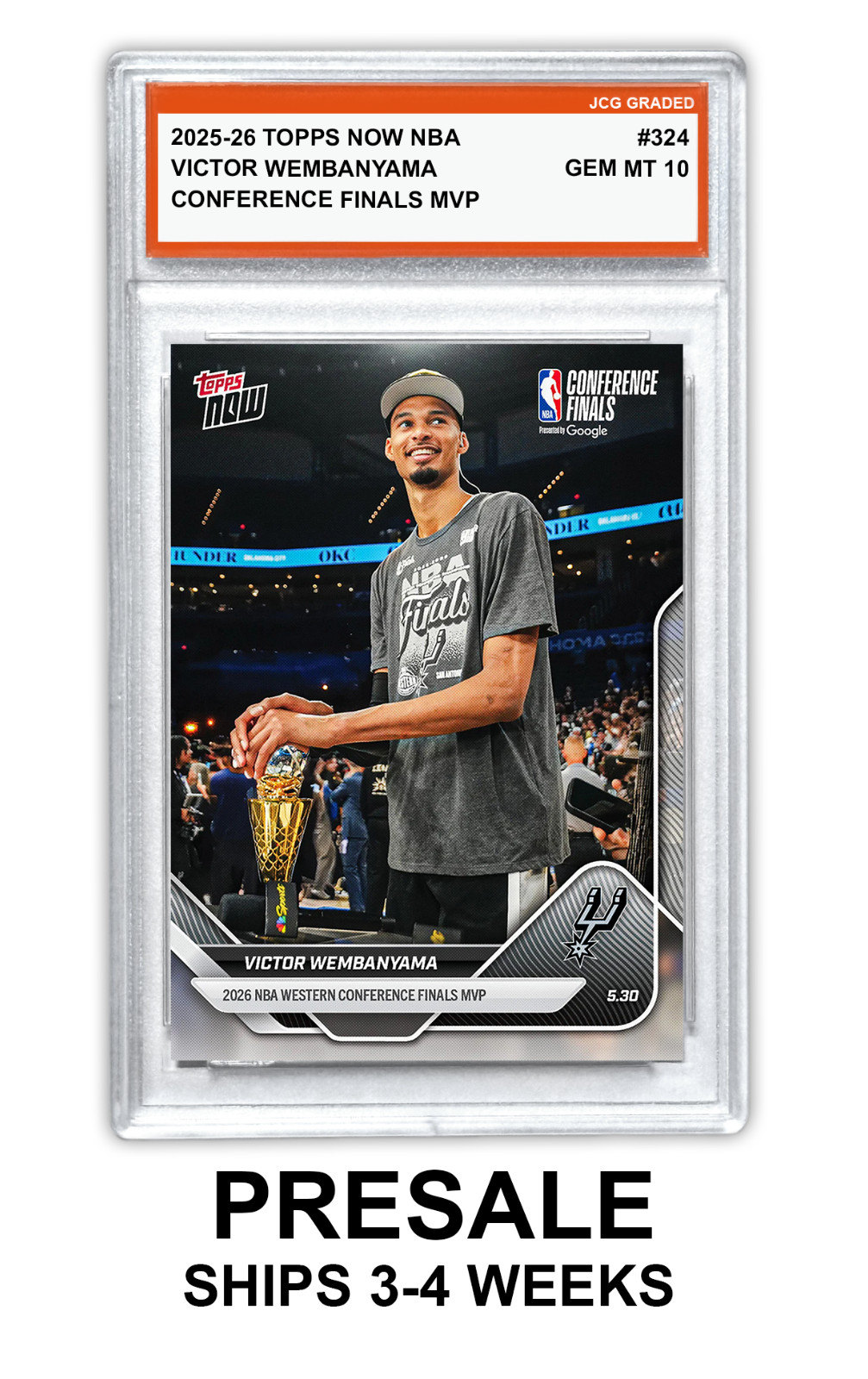 Victor Wembanyama 2025-26 Topps Now #324 Spurs Graded Gem Mint 10 – Presale