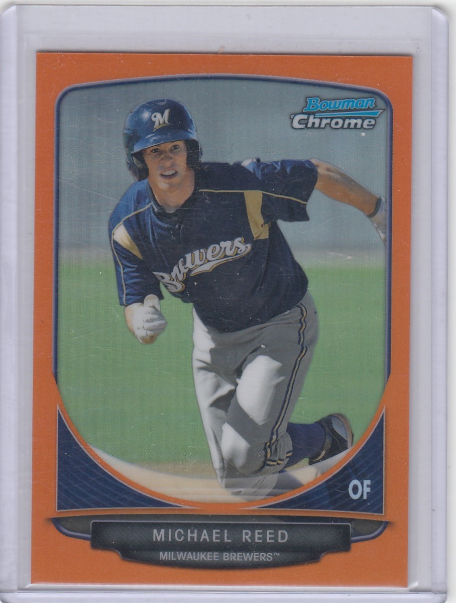 2013 Michael Reed Bowman Chrome Prospects ORANGE REFRACTOR /25 – #45 Brewers