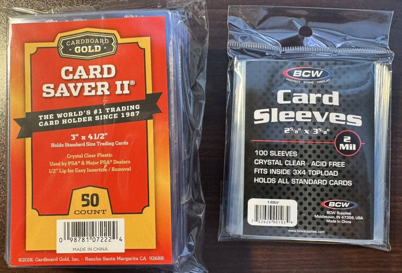 50 Cardboard Gold Card Saver 2 and 100 BCW Sleeves PSA Quantity Discounts!