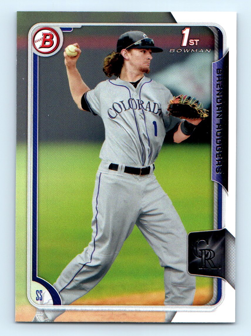 2015 Bowman Draft Picks & Prospects Brendan Rogers Colorado Rockies #200 1st