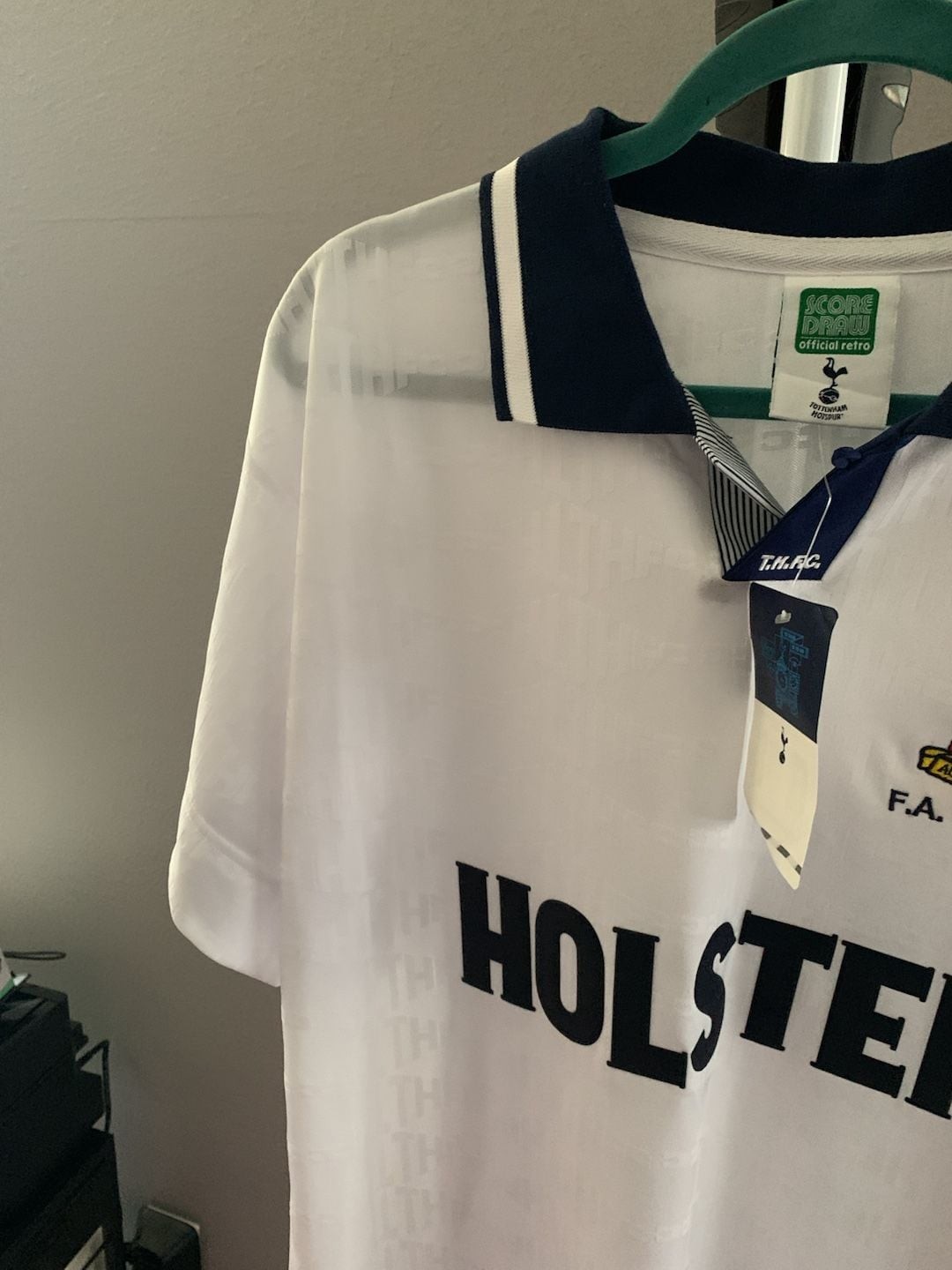 Score Draw Tottenham Hotspur 1991 FA Cup Final Retro Home Football Jersey