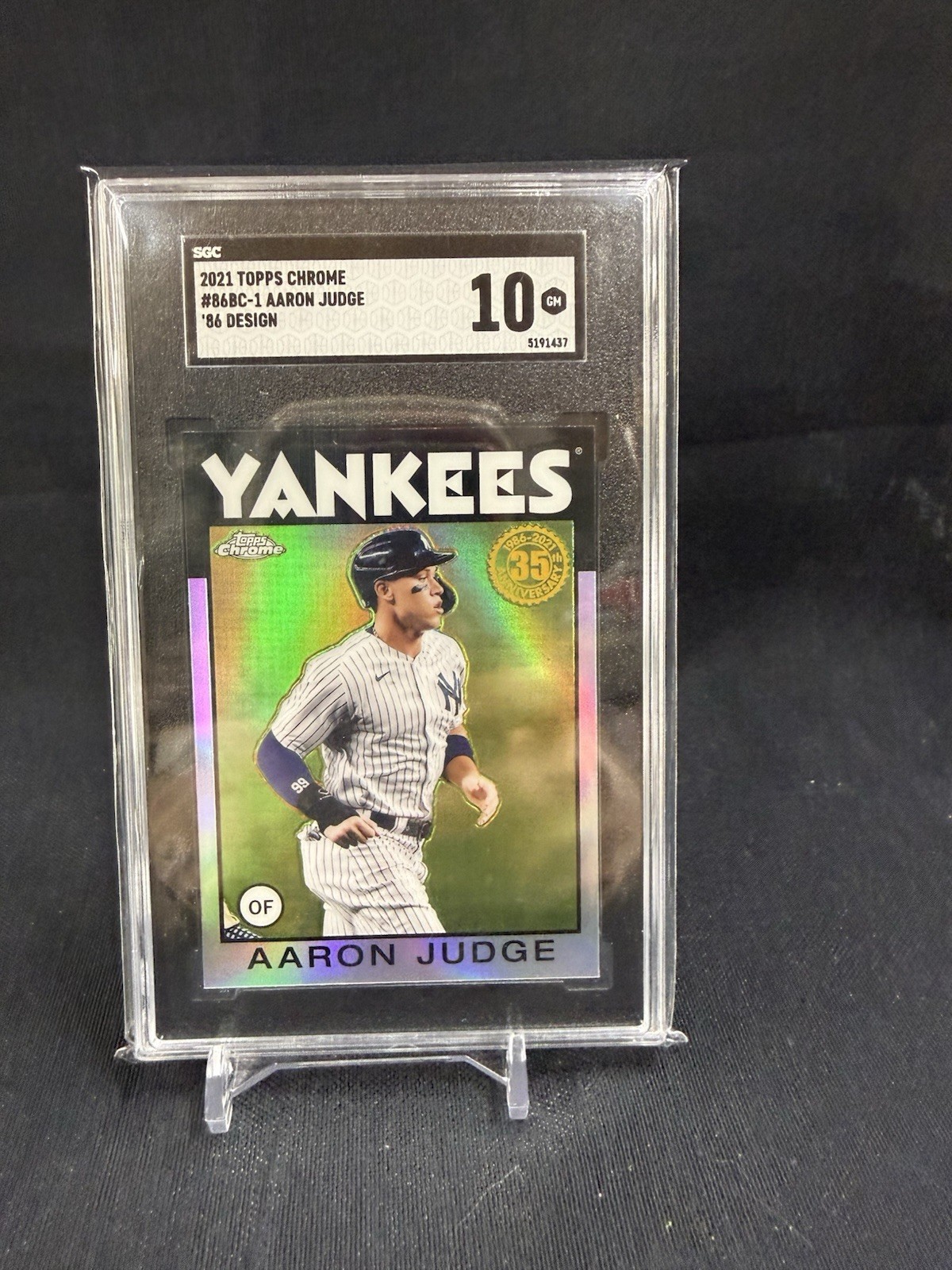 2021 Topps Chrome Aaron Judge #86BC-1 SGC 10 1986 Topps Baseball Yankees MVP