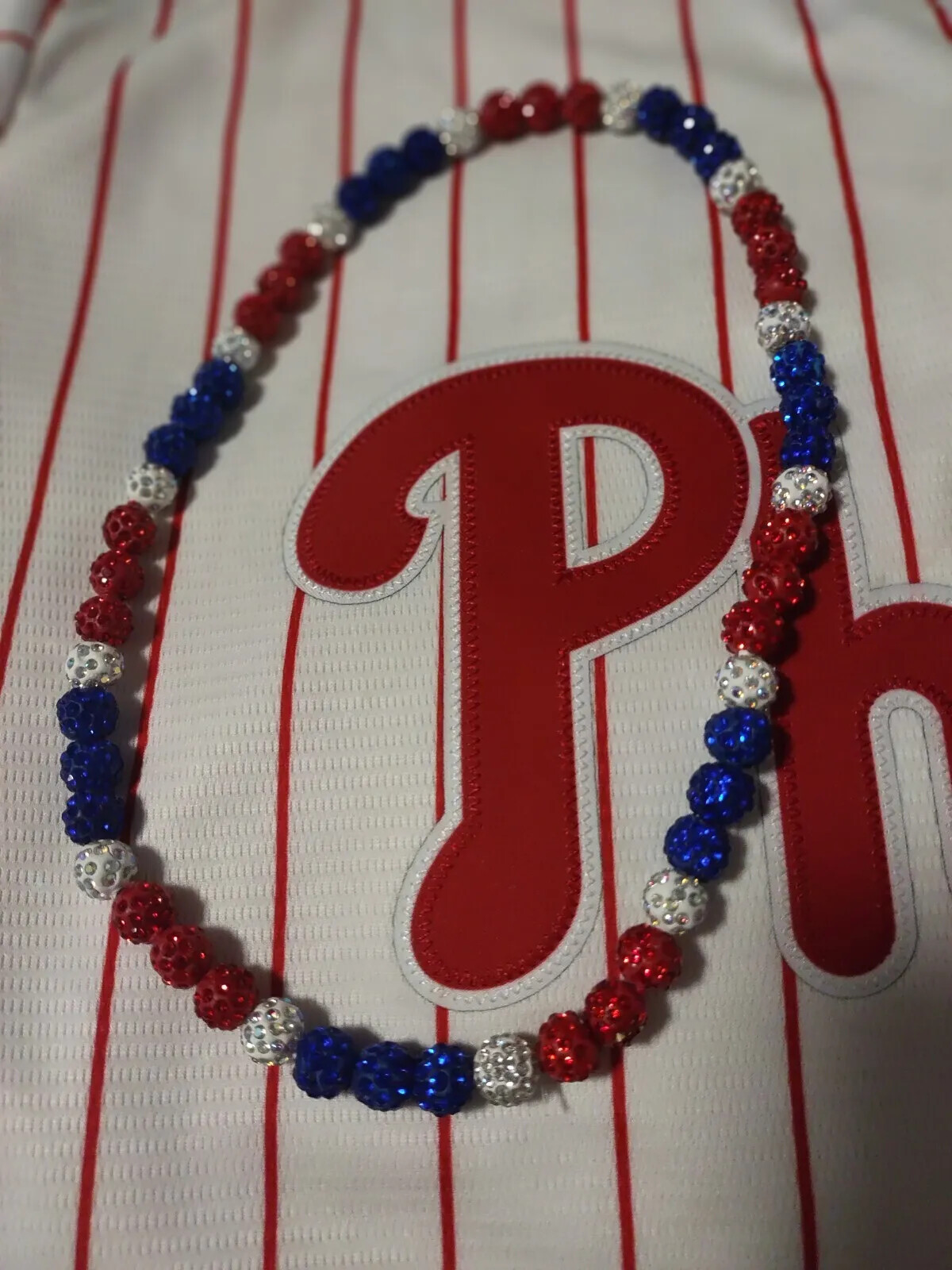 Philadelphia Phillies Beaded Necklace Inspired by Kyle Schwarber MLB Sparkly