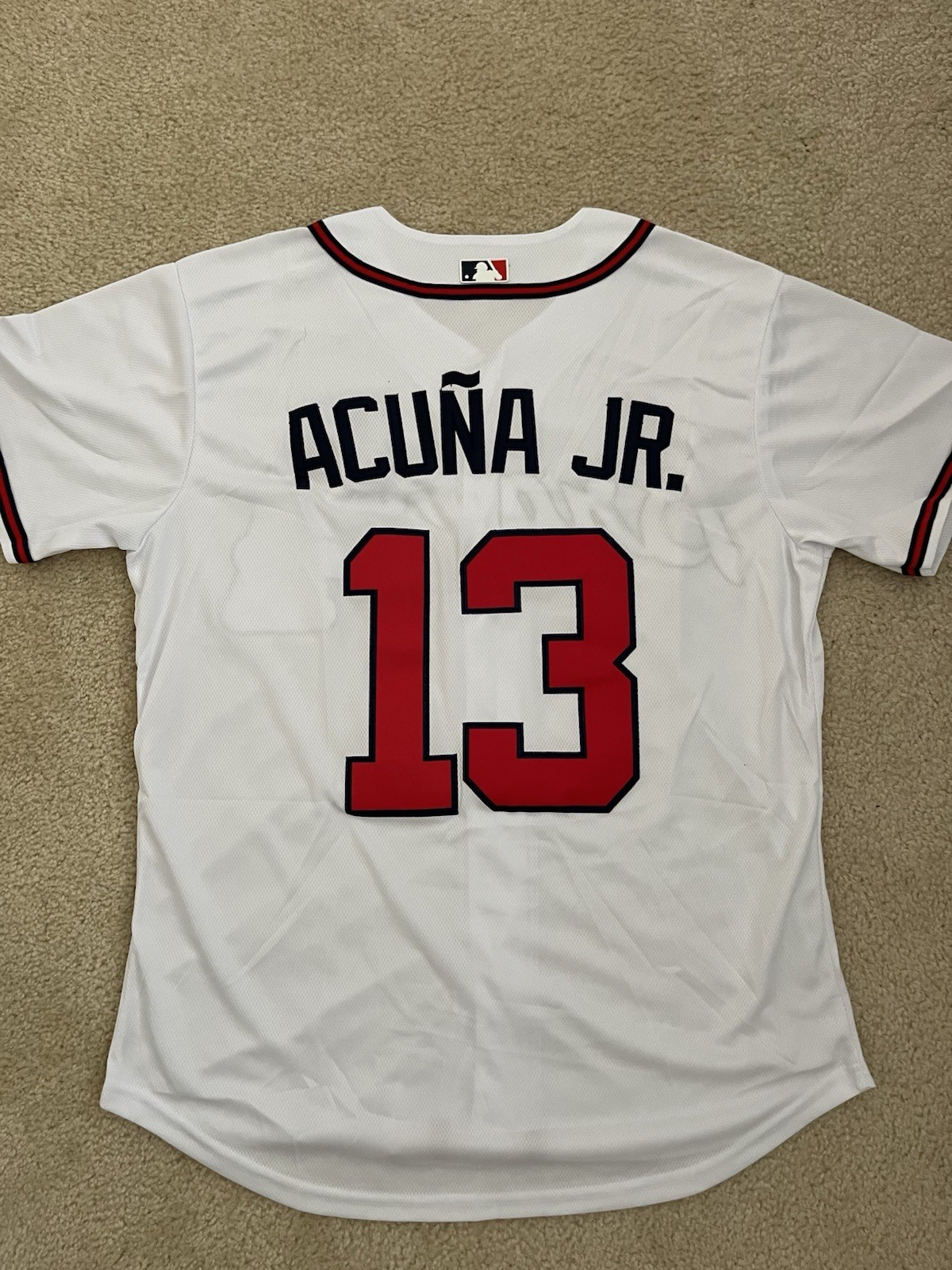New Ronald Acuna Jr Atlanta Braves White Jersey Men’s Medium
