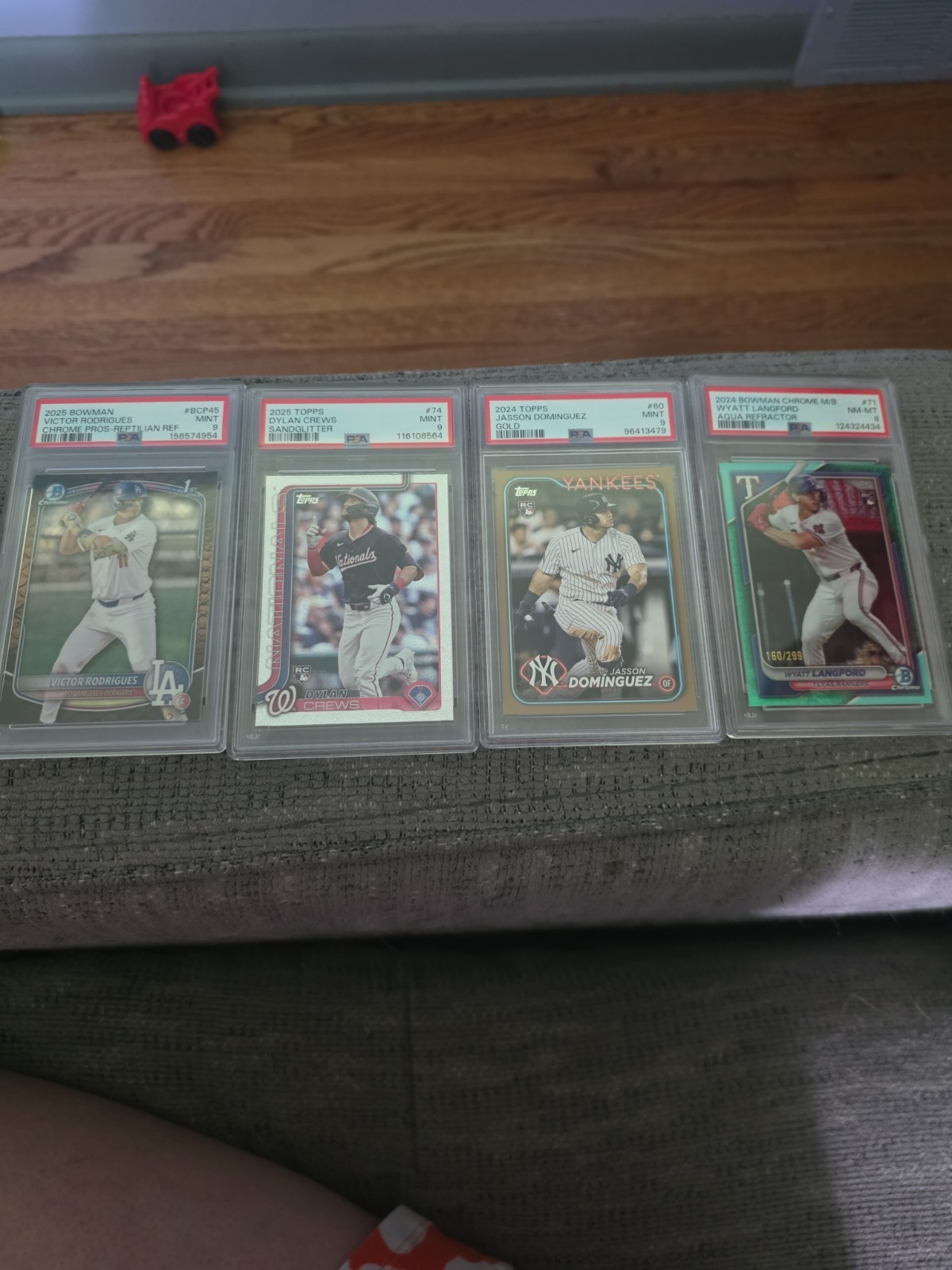 4 PSA Slabs Incl. Jasson Dominguez RC Gold, Dylan Crews RC
