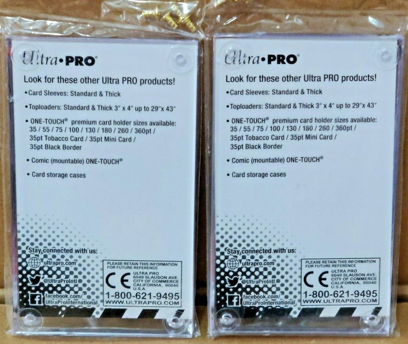 TWO Ultra Pro 1/4″ 4-Screw Screwdown Non-Recessed Standard Card Display Holders