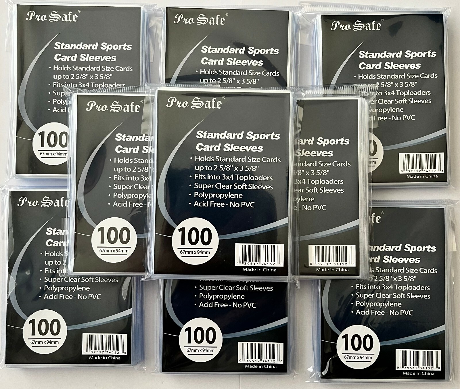 10000 Penny Sleeves Soft Sleeves Standard 35pt Baseball Pokemon Football Clear