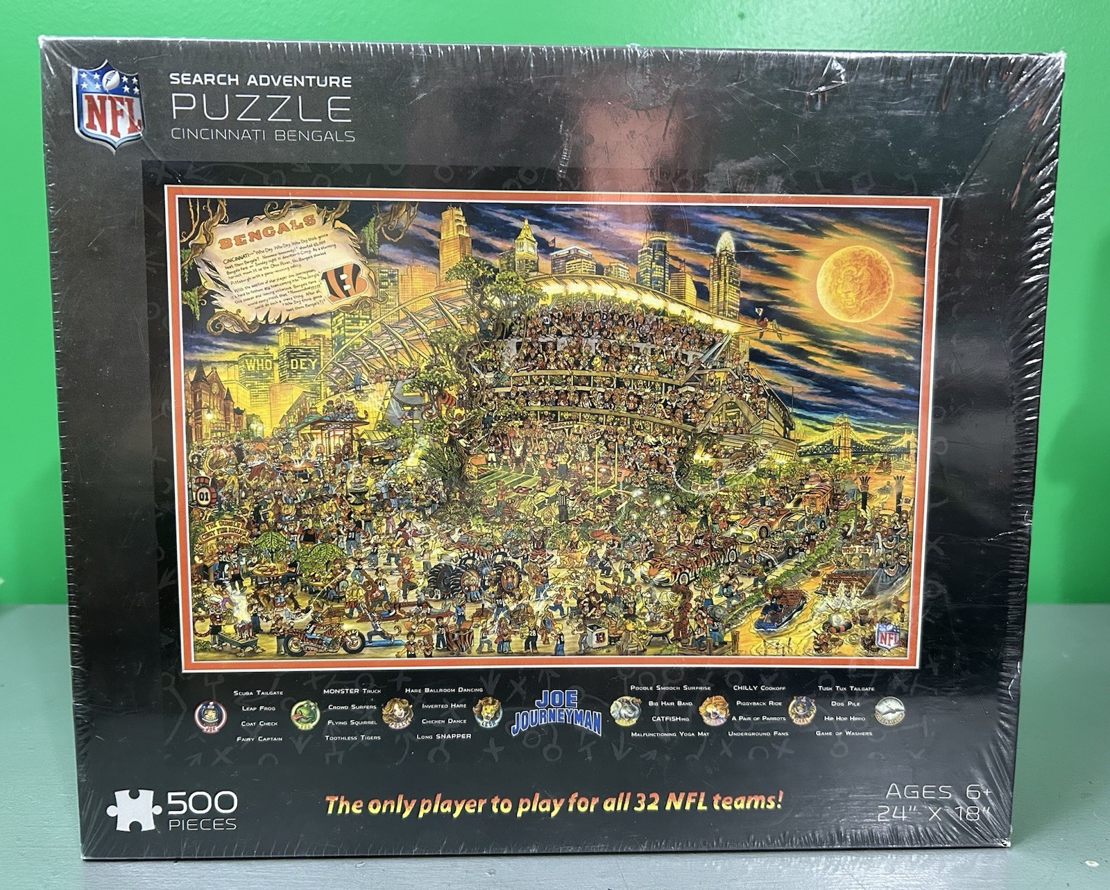 CINCINNATI BENGALS Joe Journeyman Puzzle New/Sealed 2015 (500 pcs) NFL Football