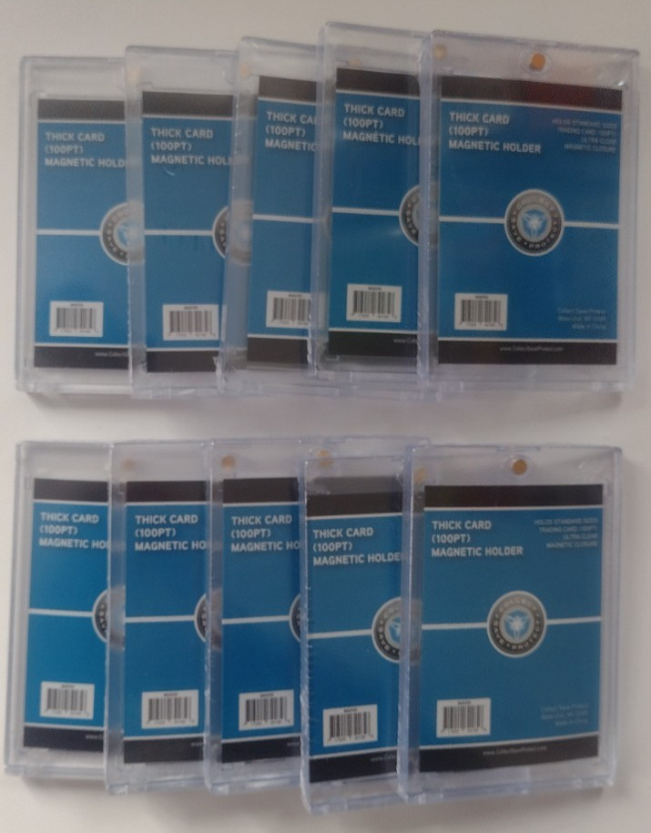 (10) CSP 100Pt. Thick Magnetic Card Holder Protector New NIP Corner Protection