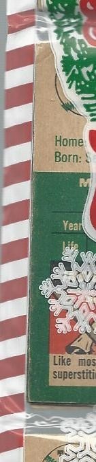 1954 TOPPS Christmas RACK PACK W HOFER D SNIDER / POS: HANK AARON ROOKIE/MAYS/