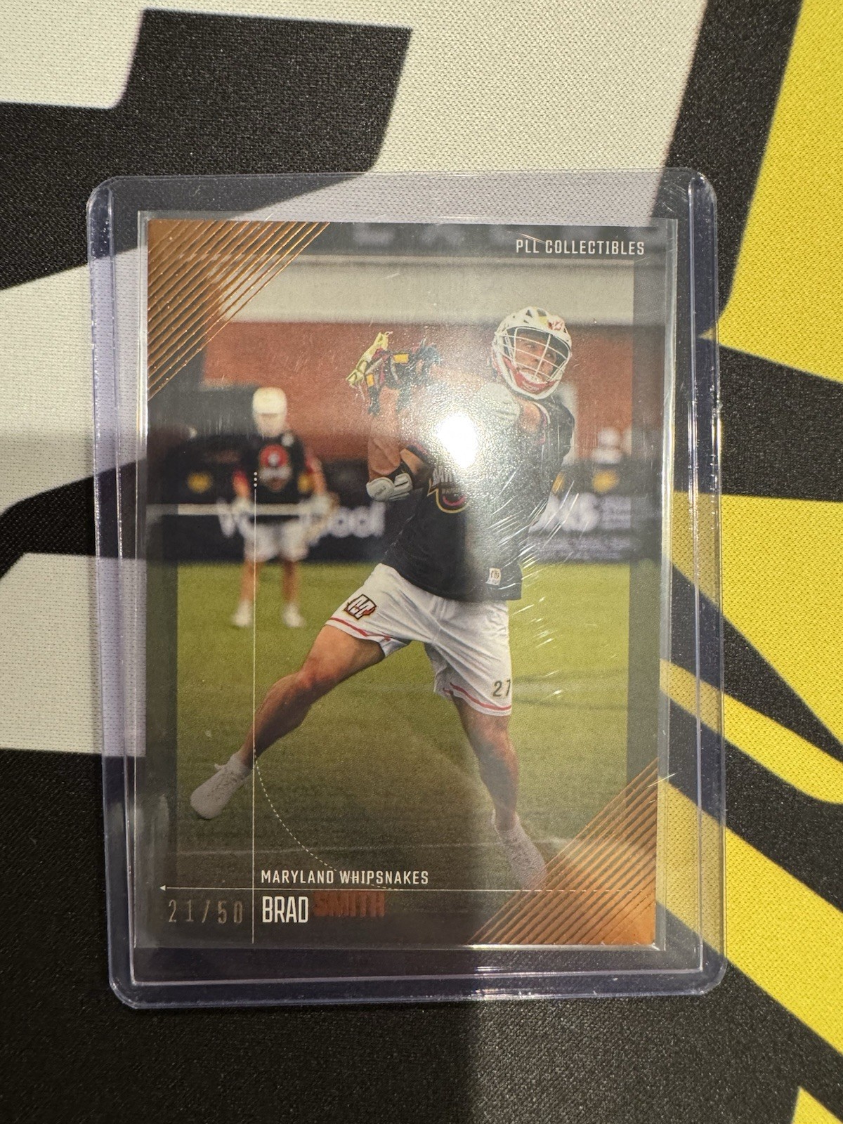 21/50 Brad Smith Premier Lacrosse League Orange Foil Fieldside 2026