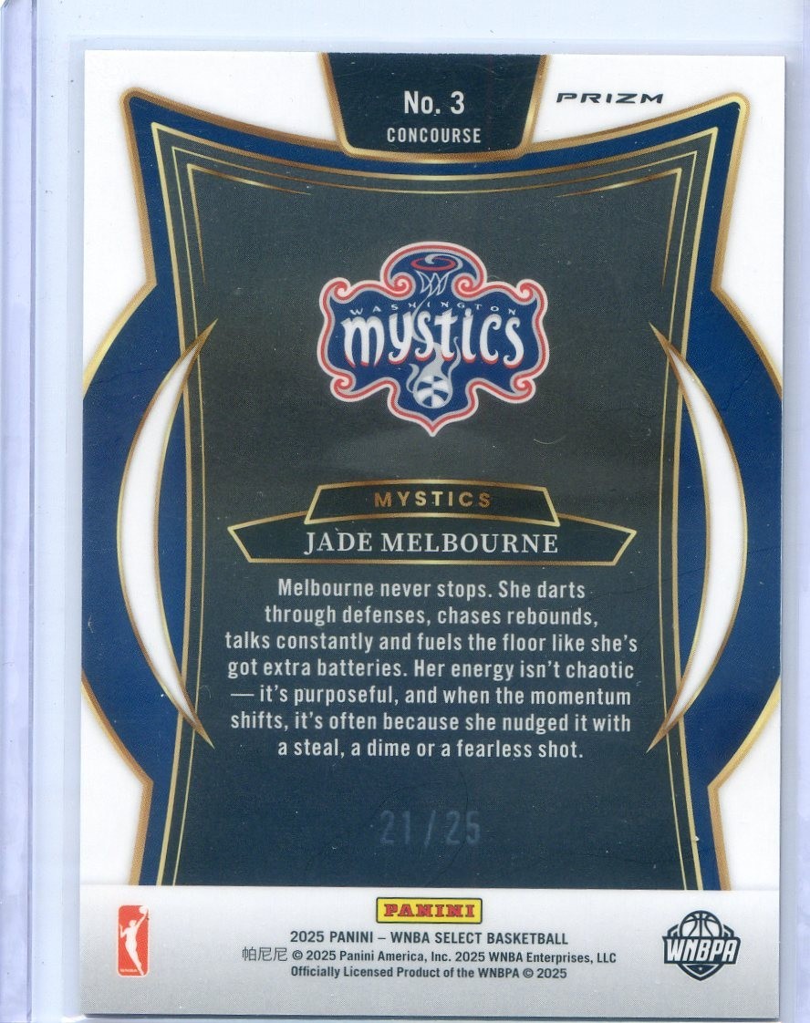 2025 Panini Select WNBA JADE MELBOURNE #3 Concourse TIE-DYE PRIZM /25