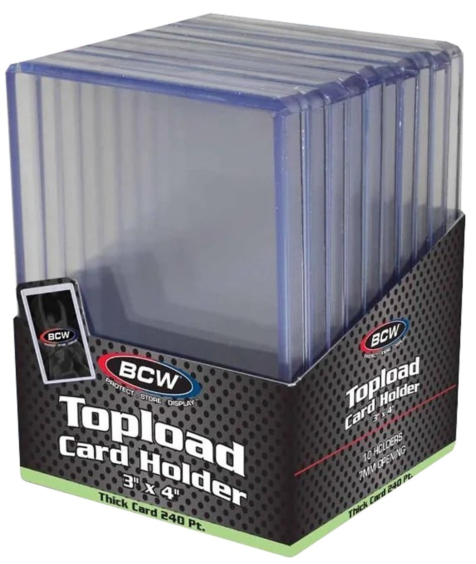 10 BCW 240pt Toploaders Trading Card Holder Sports Relic Patch 7mm Extra Thick
