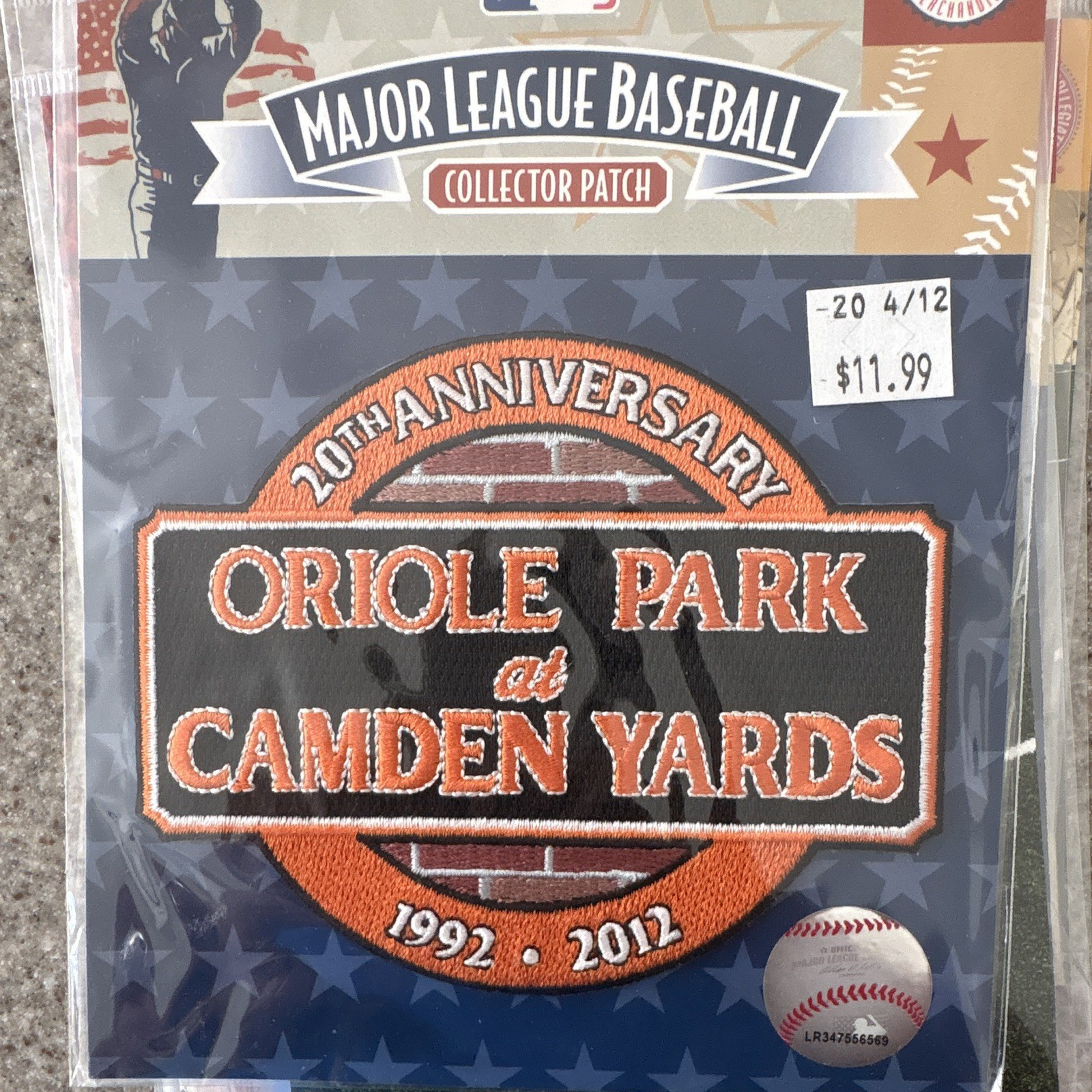 The Emblem Source Baltimore Orioles Camden Yards 20th Anniv MLB Patch 1992-2012