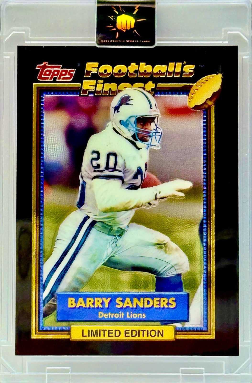 Barry Sanders RARE SSP GOLD FOIL CHROME INVESTMENT CARD PANINI LIONS MVP MINT