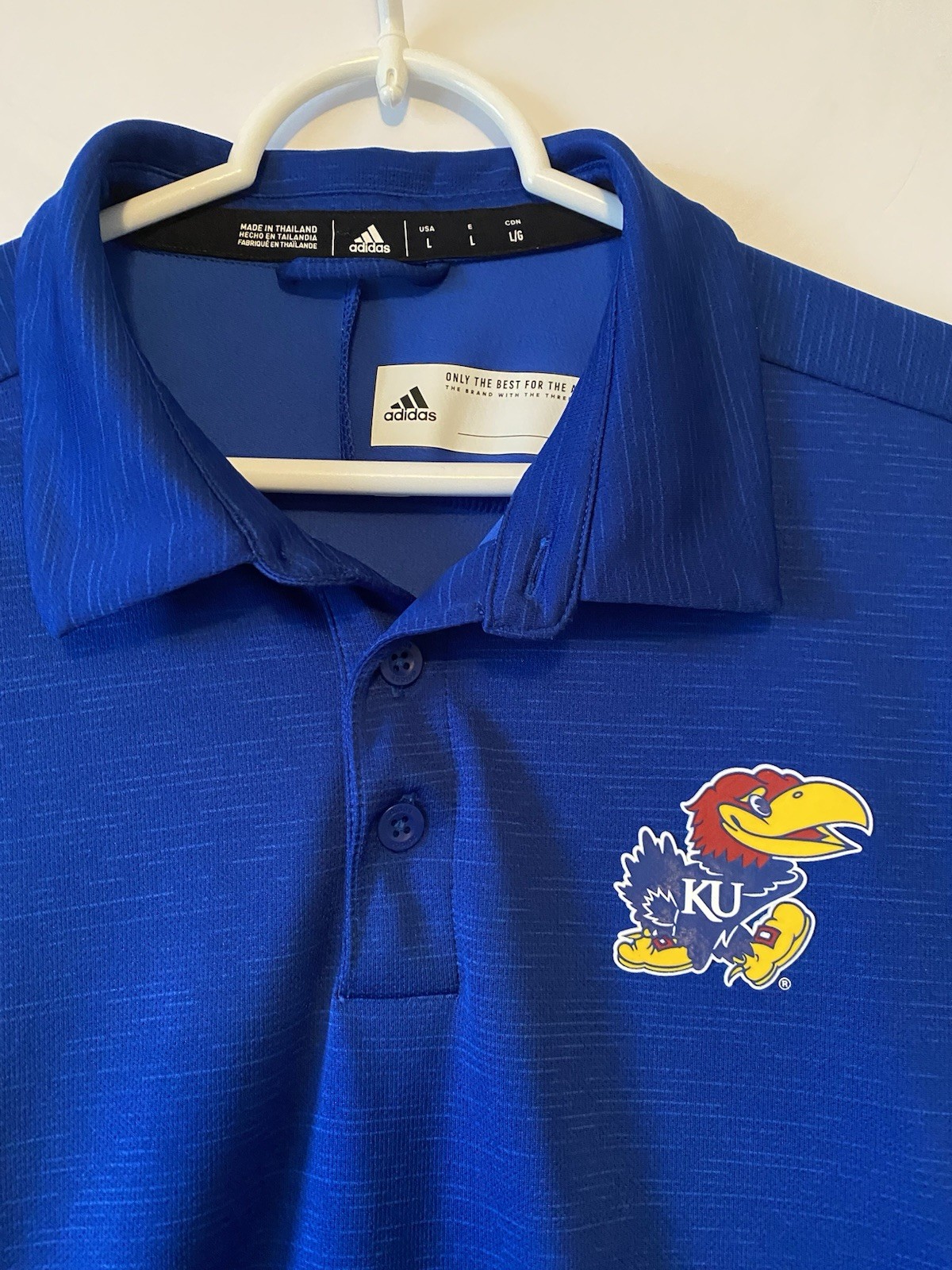 628-University Of Kansas Athlete Issued Men’s Short Sleeve Polo Shirt Size L
