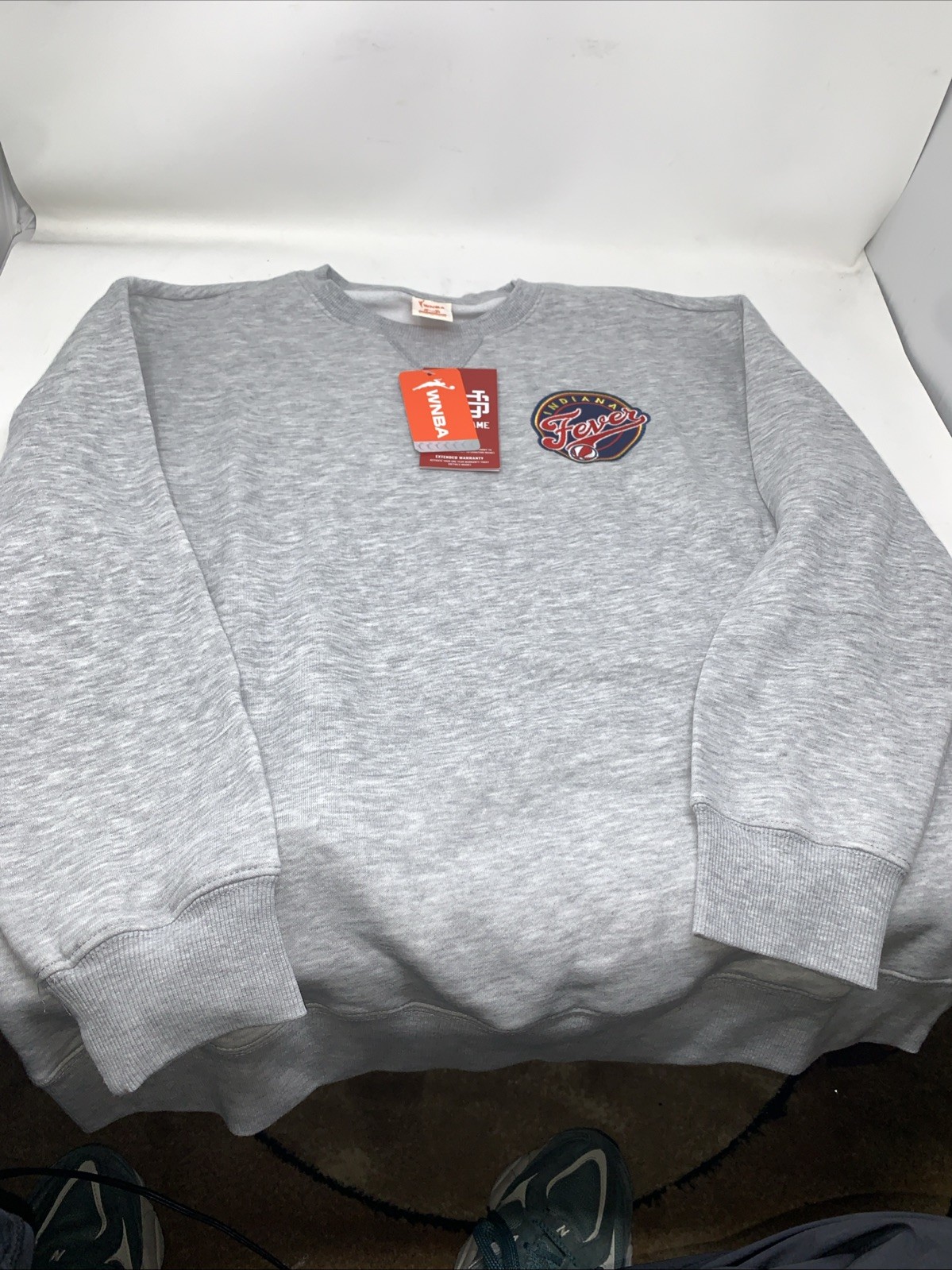 WNBA Indiana Fever Grey Mens large Sweatshirt NWT By Ultra Game And WNBA Mens L