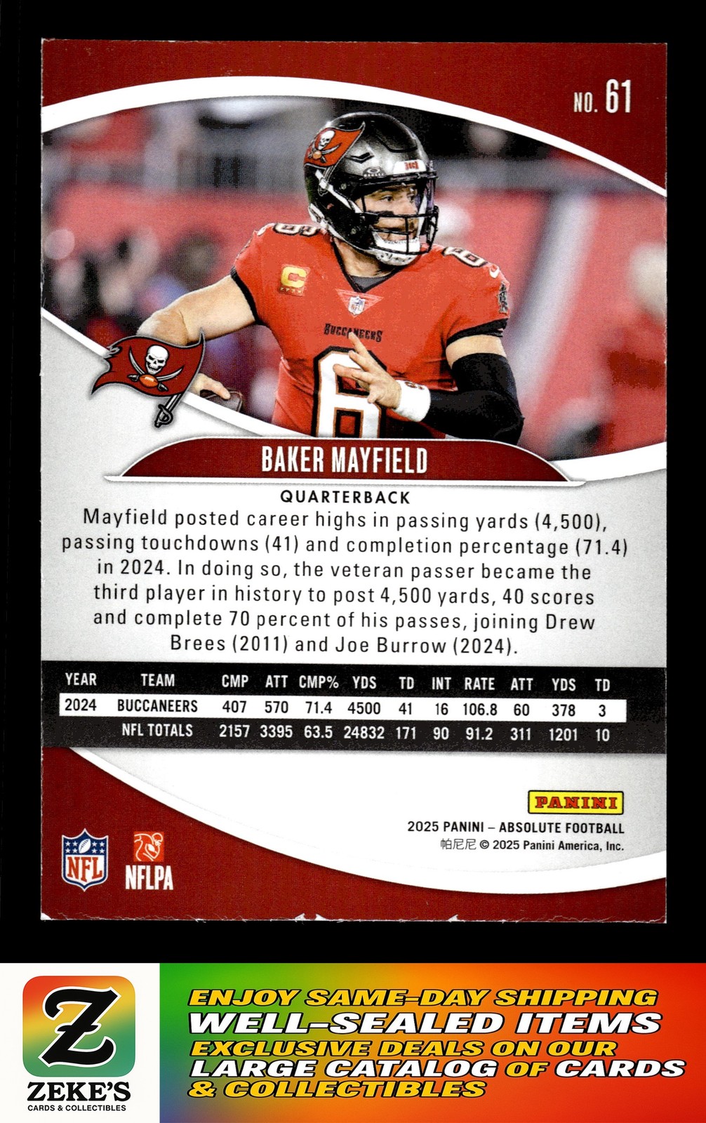 2025 Panini Absolute #61 Baker Mayfield
