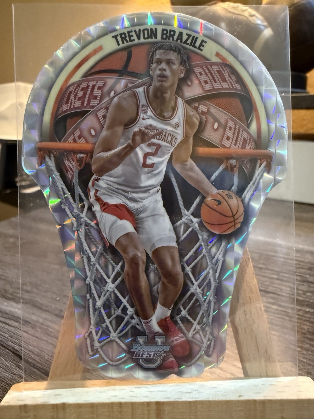 2023-24 Bowman U Best Buckets Die-Cut Geometric Refractor Trevon Brazile