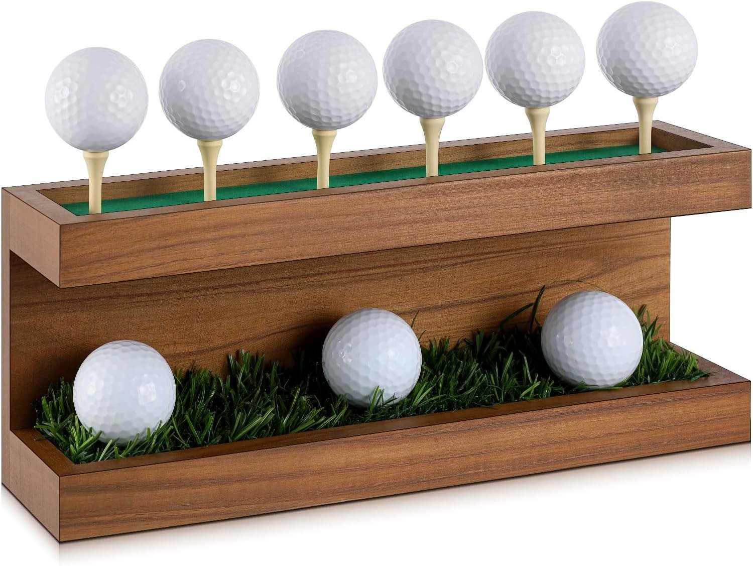 12.5 x 3 Inch Rustic Golf Ball Holder，Wall Mounted Vintage Display Stand Floatin