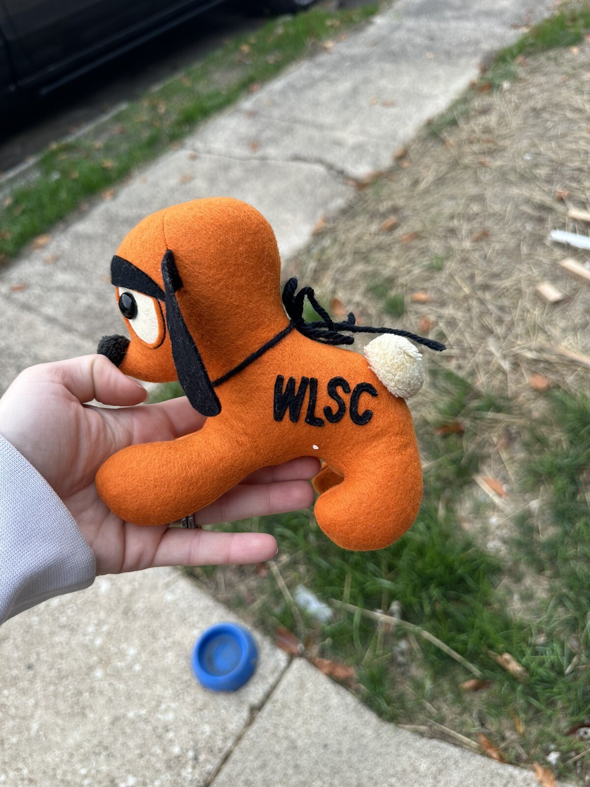 Vintage 1950s Plush Mascot Dog Personality Pet WLSC Orange