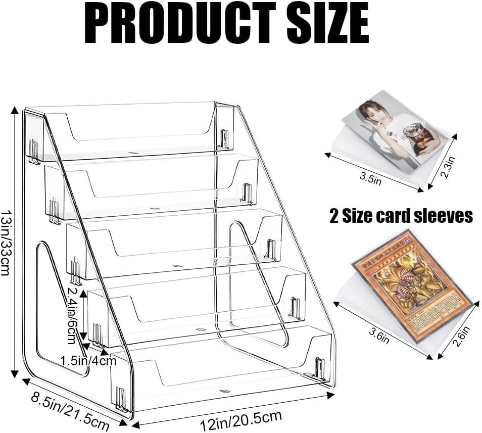 Trading Card Display Stand, 5 Tier Vertical Holder for Baseball Basketball Sport