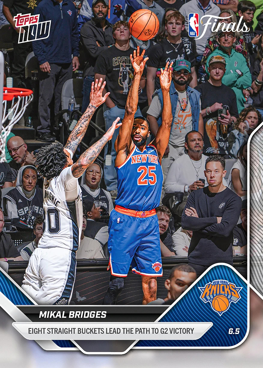 Mikal Bridges – 2025-26 NBA Topps NOW #331 Presale Knicks FINALS GM 2 WIN NY