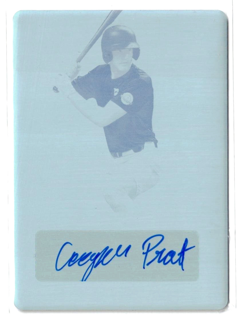 2022 Leaf Perfect Game PRINTING PLATE RC AUTO Cooper Pratt! Autograph One of 1/1
