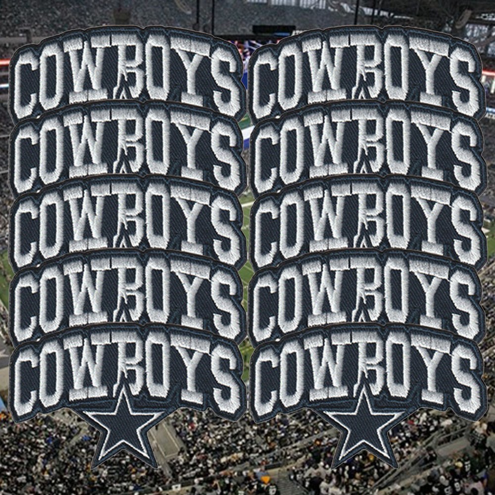 10 pcs Texas Dallas Cowboys Football Logo Size 3.3 in x 2.0 in Sew Iron On Patch
