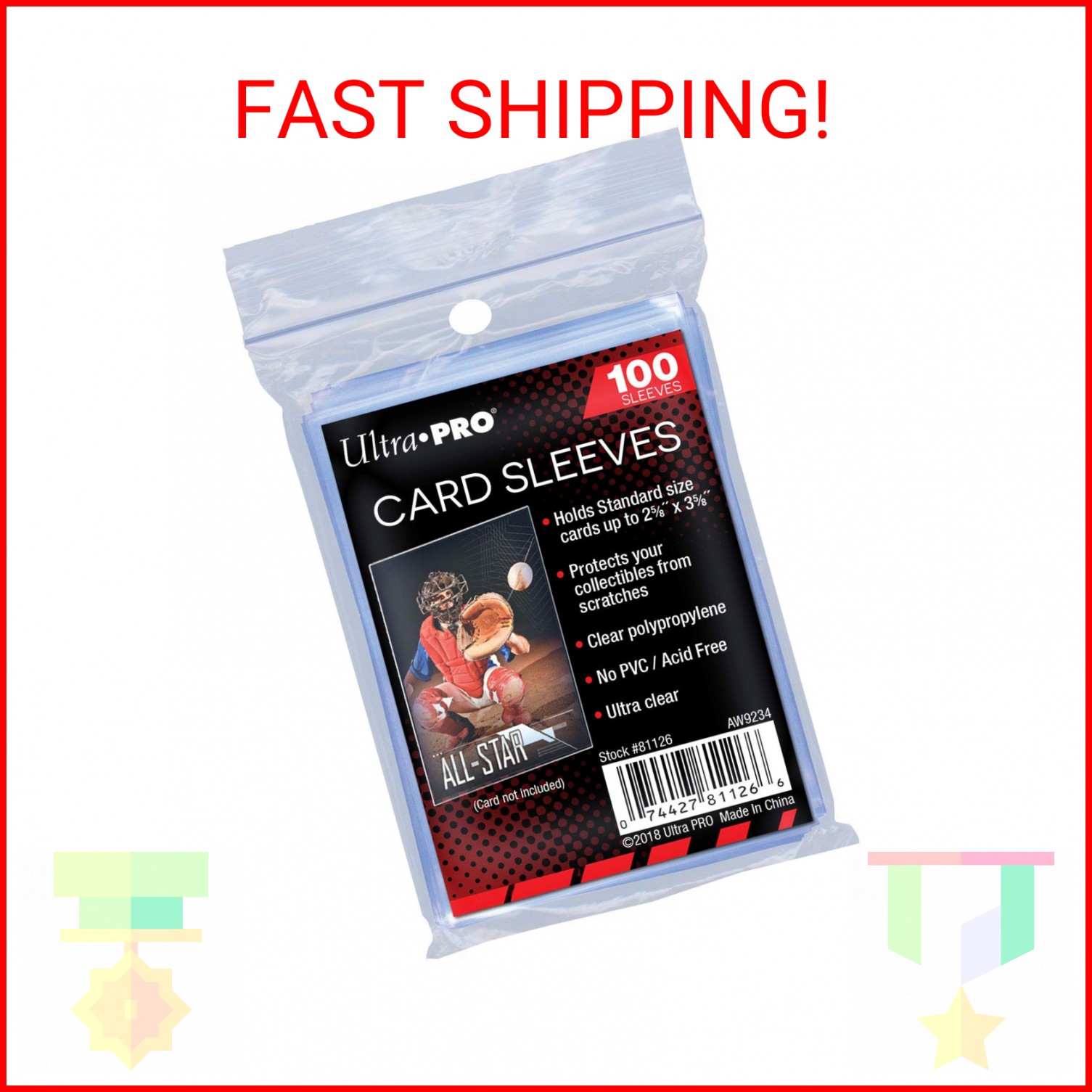 Ultra PRO – Penny Sleeves® Clear Soft Card Sleeves 100ct. 2.5″ x 3.5″, Protect a