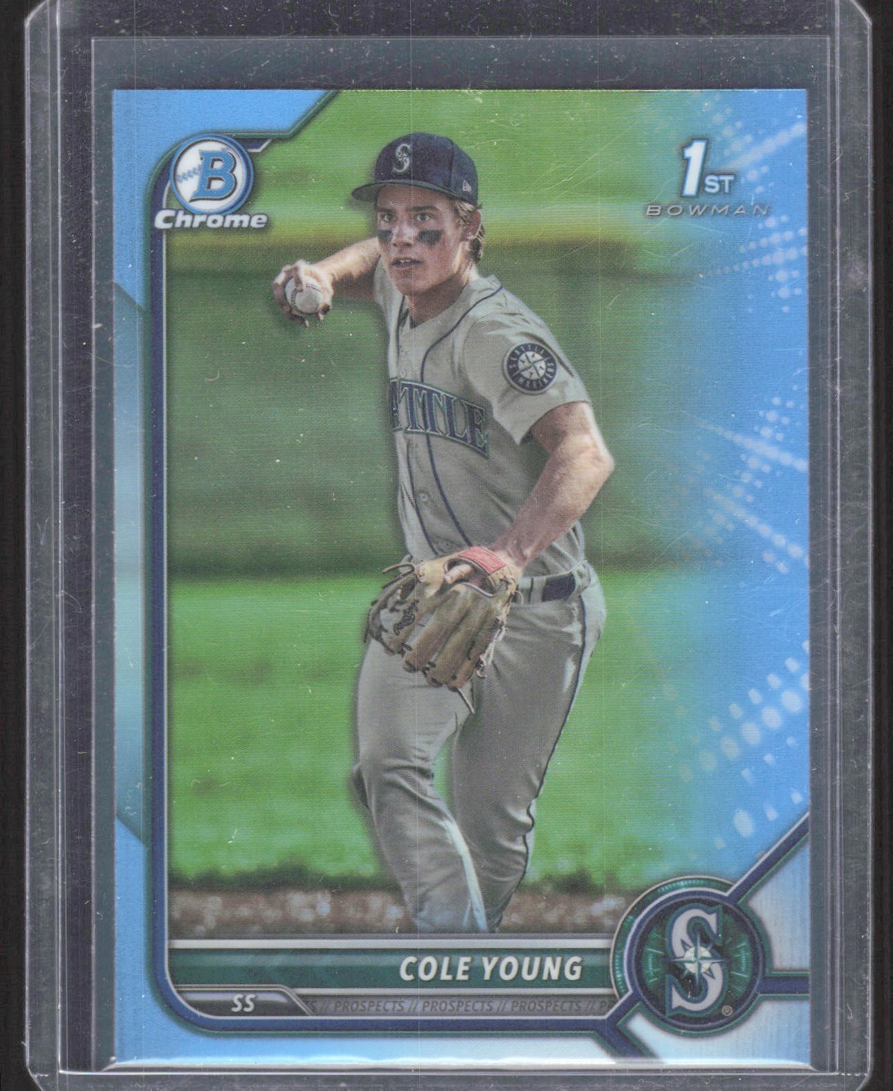 2022 1st Bowman Draft Cole Young Chrome Sky Blue Refractor #BDC-112 Mariners