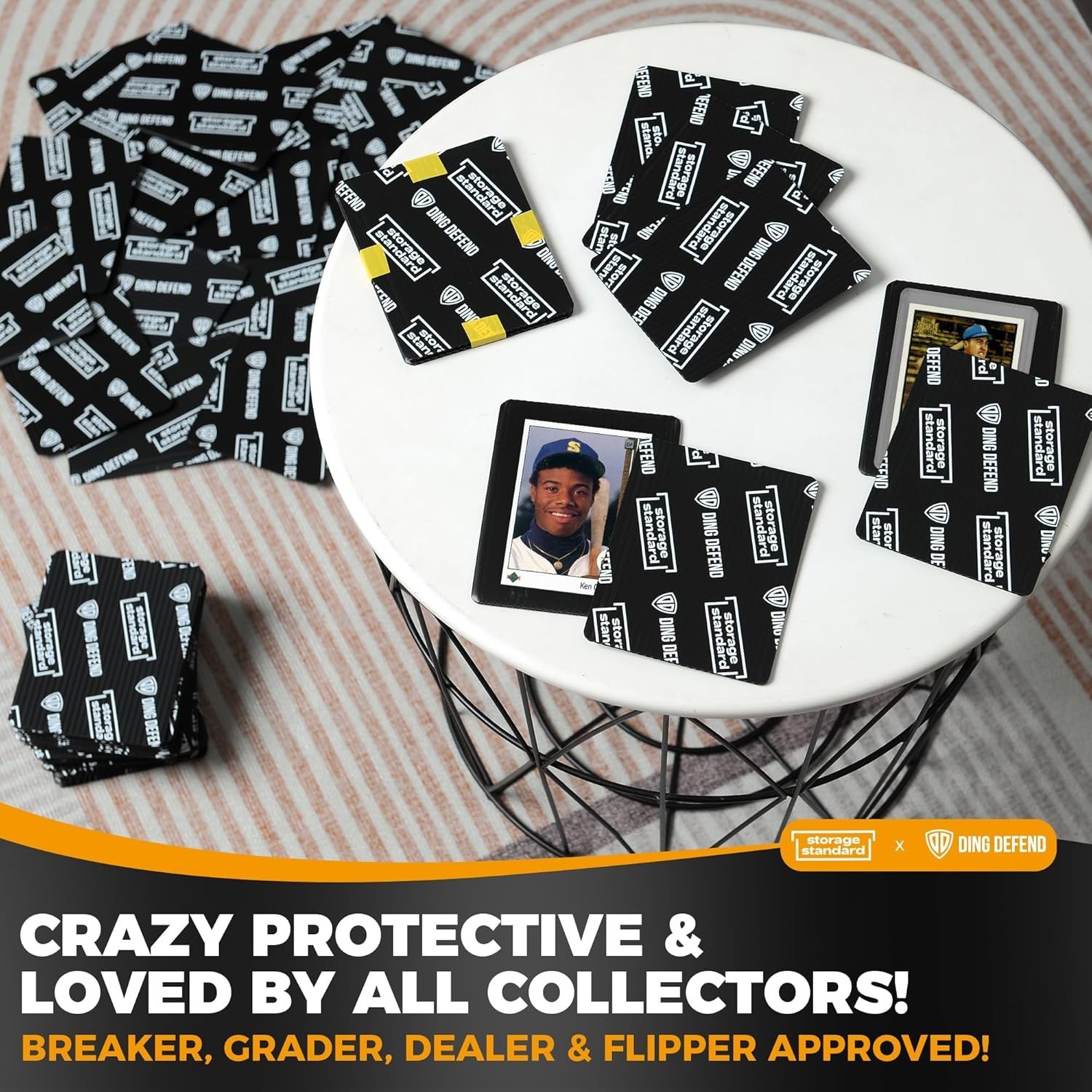 Ding Defend 110-Pack Trading Card Protector Shipping – 3.5 x 4.5 Inch Black Hobb