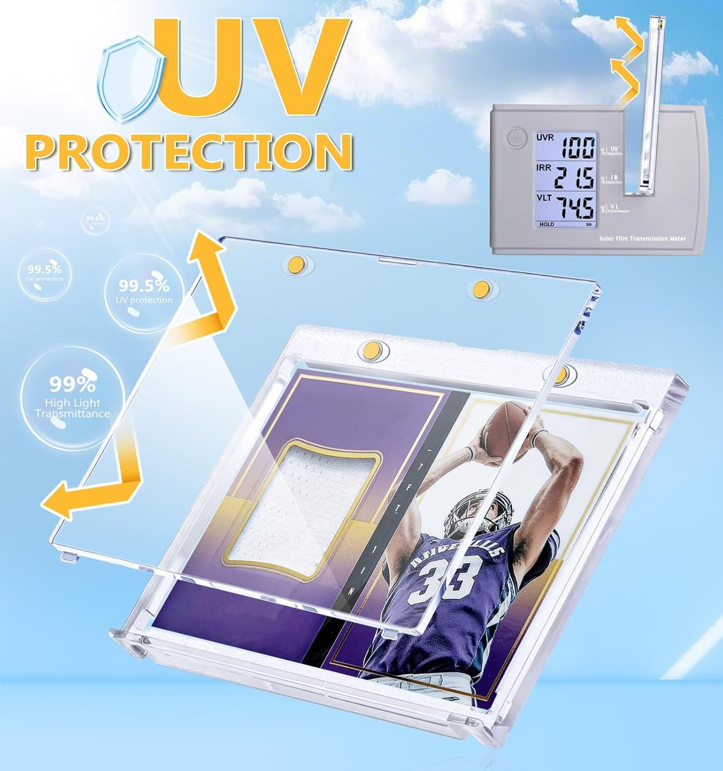 175pt Magnetic Vertical Double Booklet Card Holder One Touch Acrylic Card Case