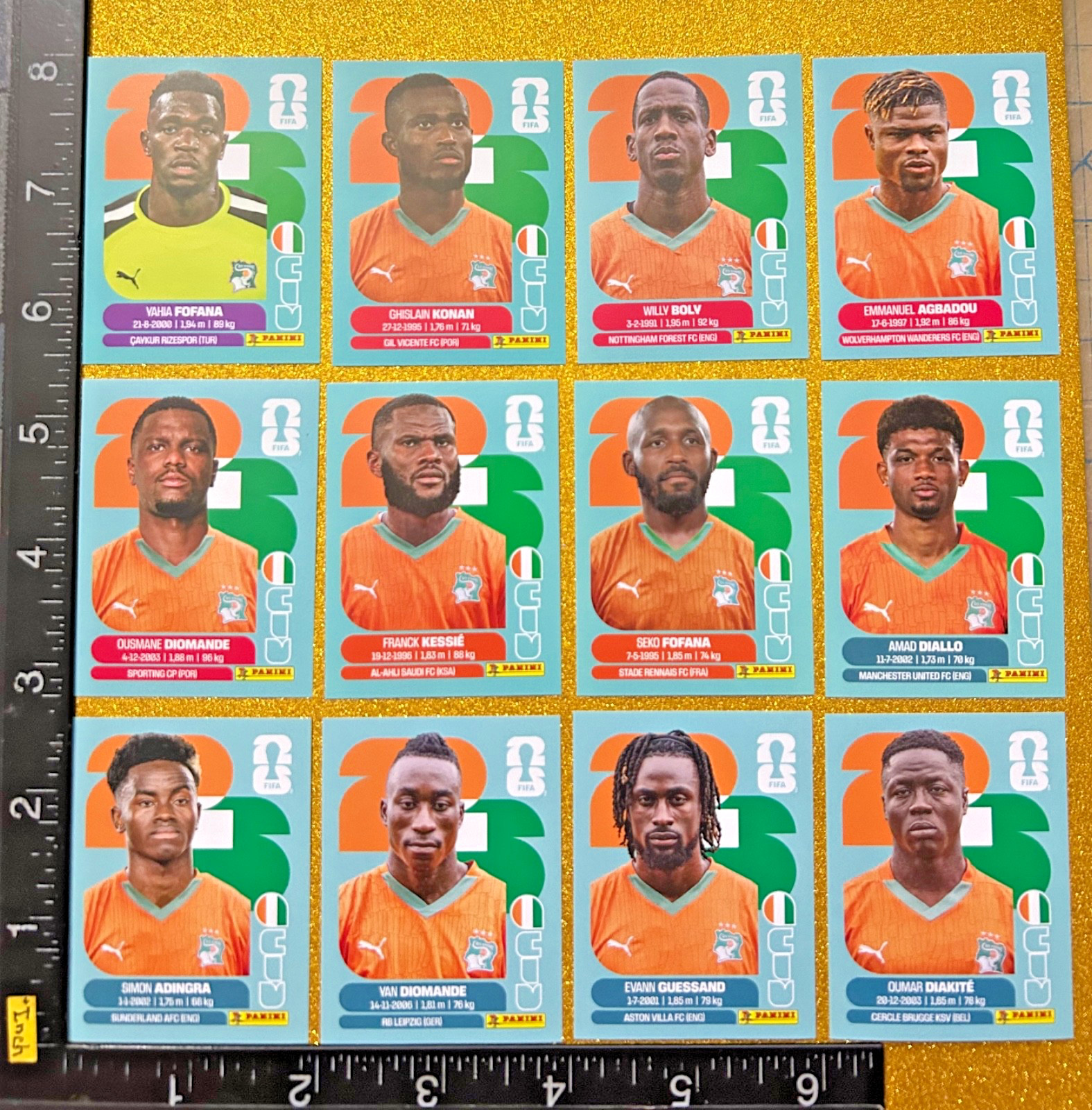 PANINI STICKERS WORLD CUP 2026 USA-MEX-CAN, SET OF 12 BLUE, COTE D’IVOIRE TEAM