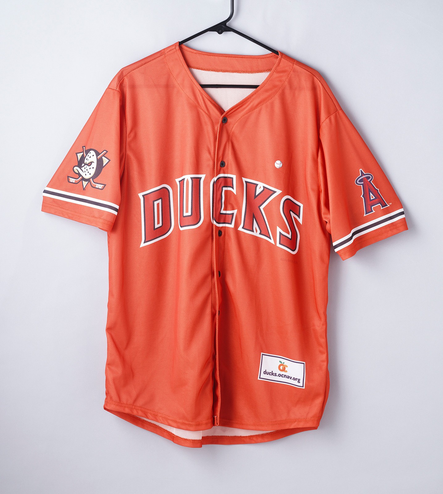 Anaheim Mighty Ducks Angels Promotional Giveaway Baseball Jersey Large
