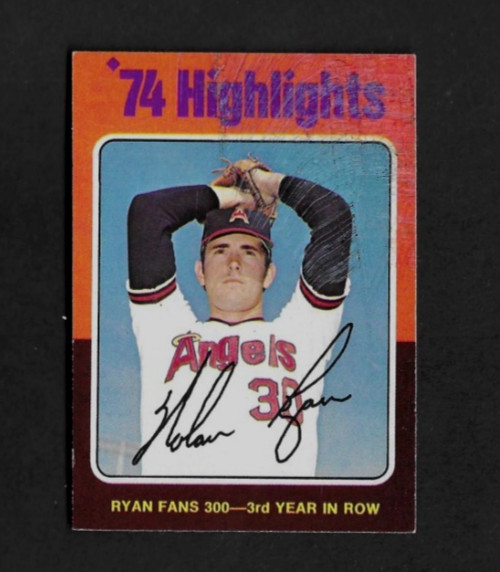 NOLAN RYAN – 1975 Topps Baseball – “74 Highlights (#5) – Angles S704