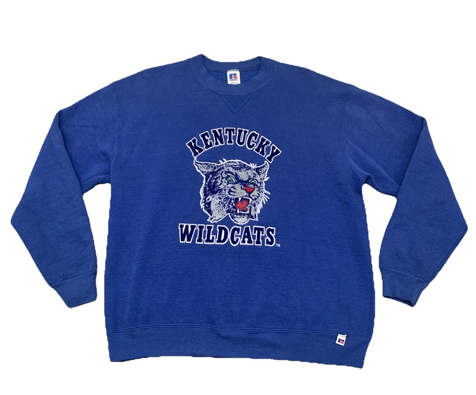 Vtg 90s Russell Athletic University Of Kentucky Wildcats Spell Out Sweatshirt L