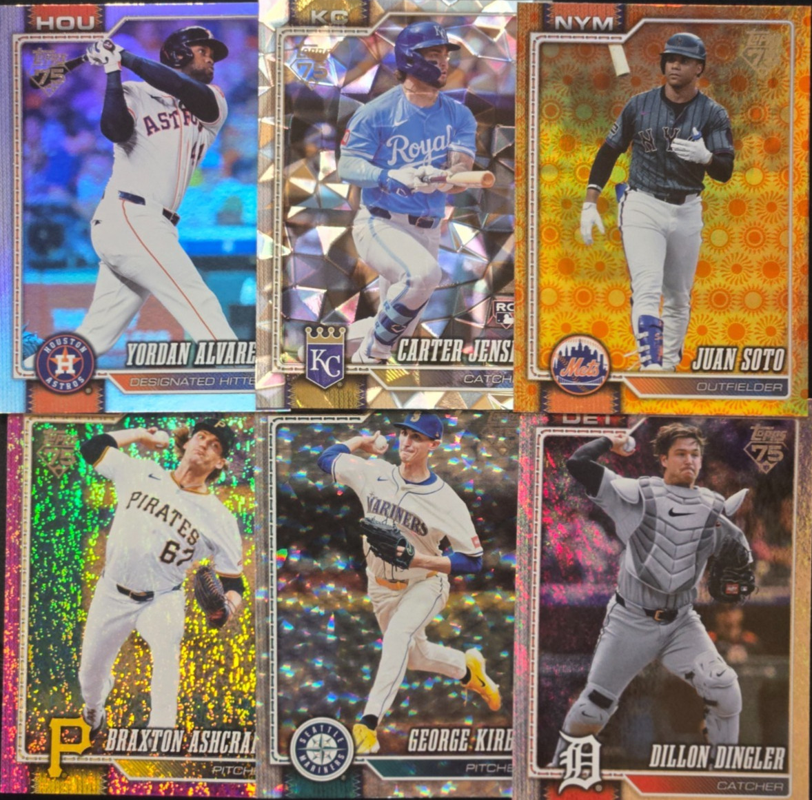 2026 Topps Series 2 #526-700 Parallels Holo Diamante Holiday Crackle – You Pick
