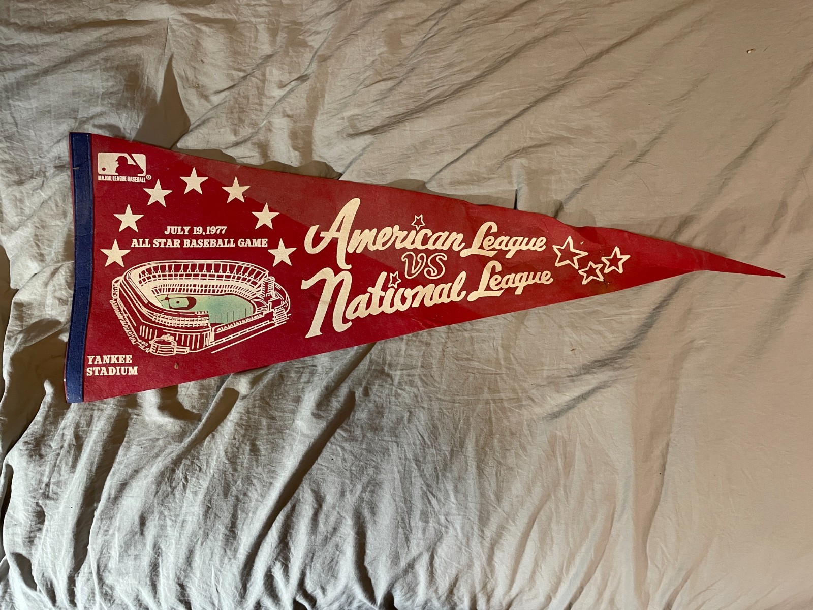 1977 All Star Baseball Game American vs. National League Full Size Pennant