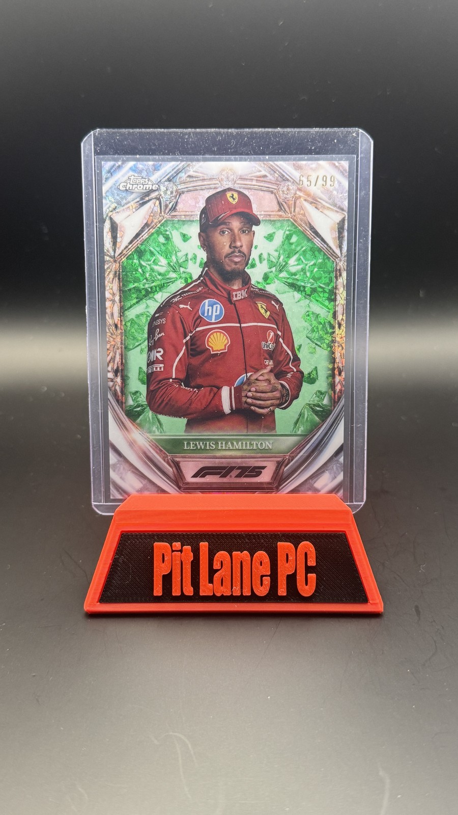 2025 Topps Chrome F1 #D75-4 Lewis Hamilton Diamond 75th Anniversary Green 65/99