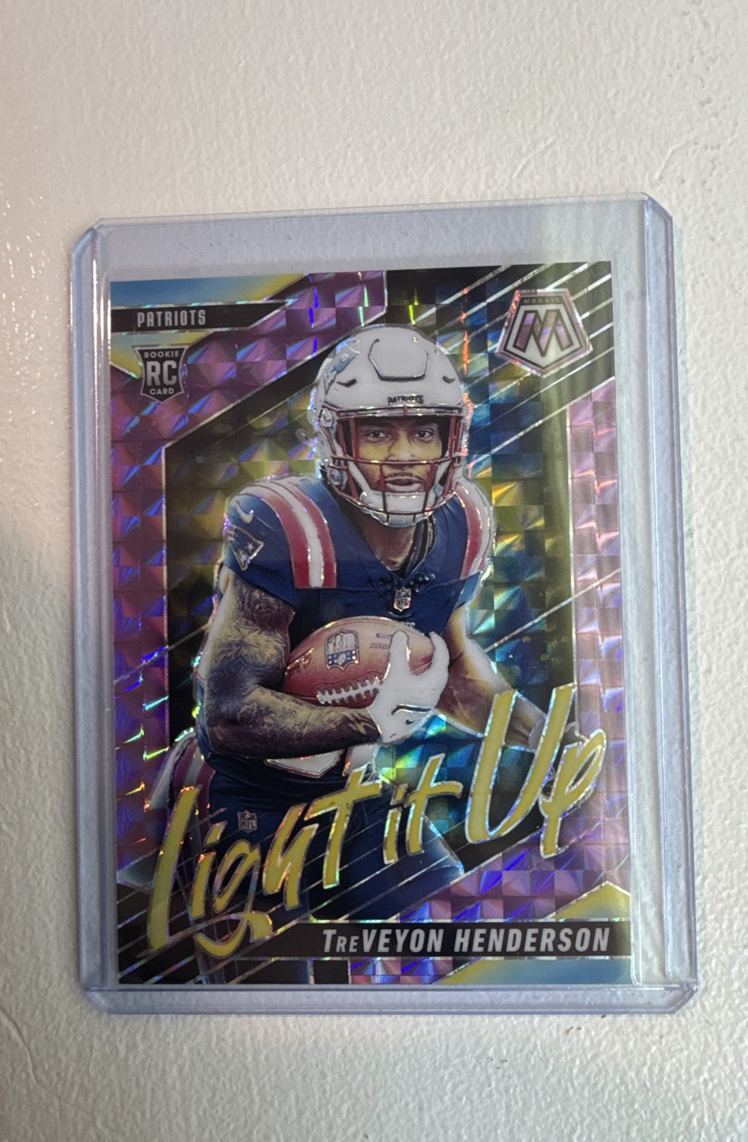 2025 Panini – Light It Up Mosaic TreVeyon Henderson #10 Purple Prizm /49 (RC)