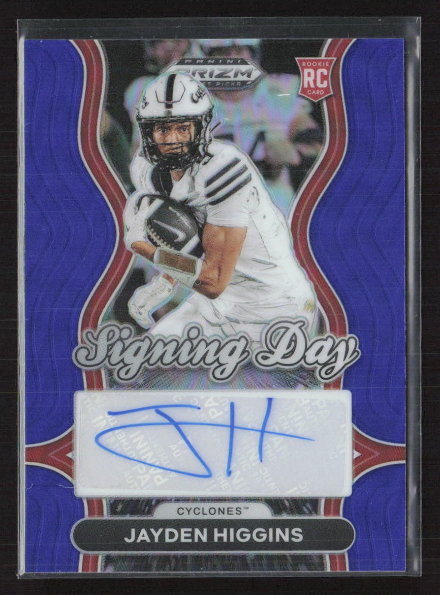 2025 Panini Prizm DP Signing Day Blue #SD-JHS Jayden Higgins SN,AU,197/249