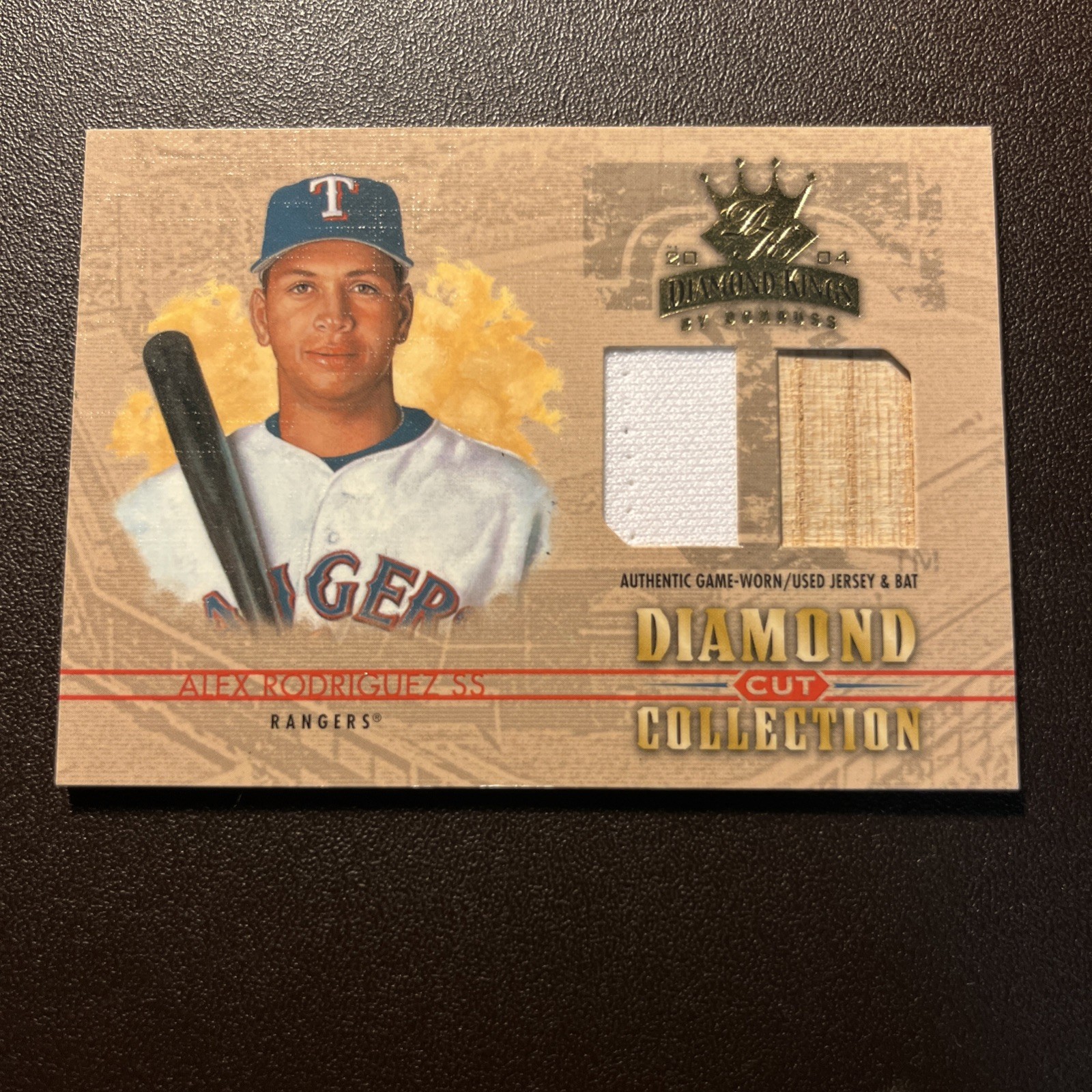 2004 Donruss Diamond Kings Cut Collection Bat and Jersey Alex Rodriguez 13/50